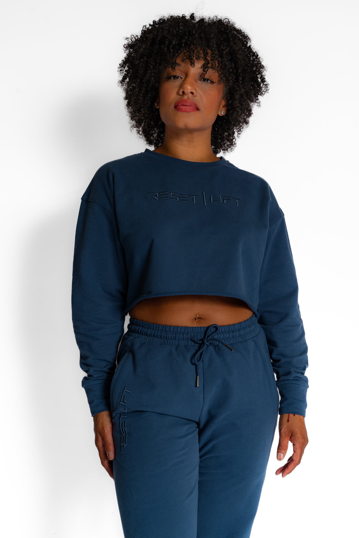 Ocean Blue Cropped Sweater